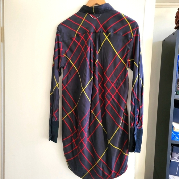 Rag & Bone Silk Shirt with Red and Yellow Accents - Picture 4 of 7